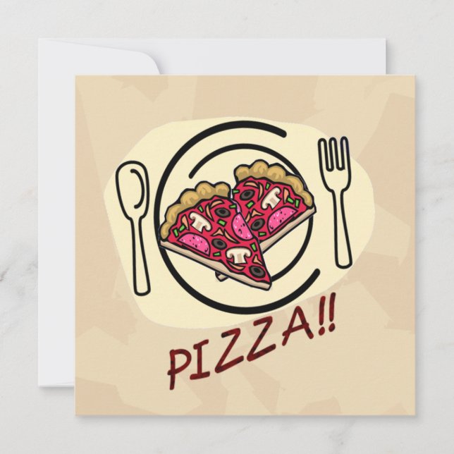 Pizza Party Barns födelsedag Inbjudningar (Framsida)