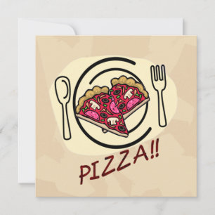 Pizza Party Barns födelsedag Inbjudningar