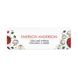 Pizza Party Birthday Address Label Returadress Etikett