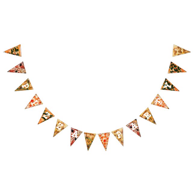 Pizza Party Birthday Flagga Banner (Alla)