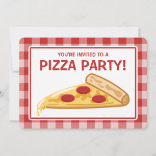 Pizza Party Birthday Inbjudningar