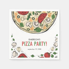 Pizza Party Birthday Pappersservett