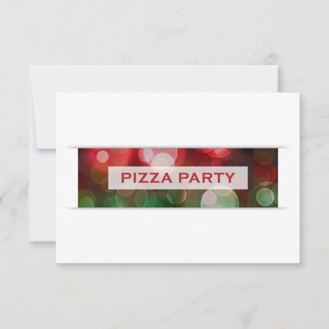 pizza party bokeh inbjudningar (Framsida)