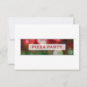 pizza party bokeh inbjudningar