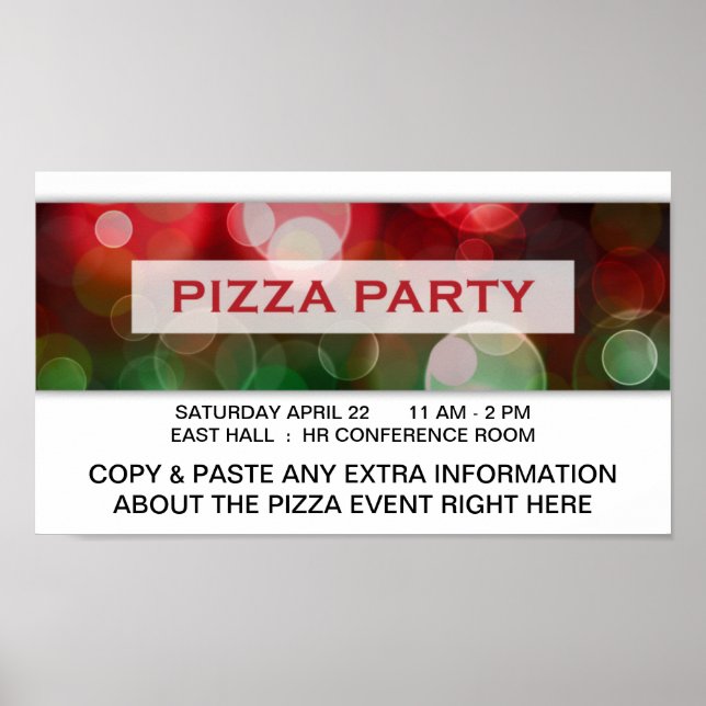 pizza party bokeh poster (Framsidan)