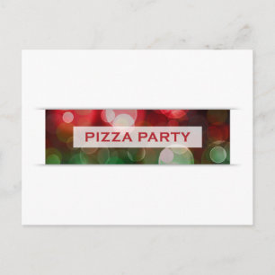 pizza party bokeh vykort