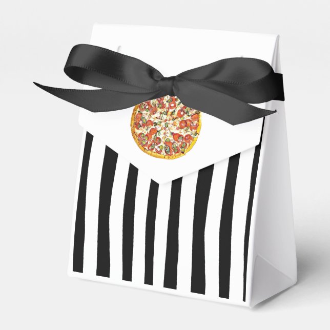 Pizza Party Candy Favor Bags för Födelsedagsfest Presentaskar (Framsidan Sidan)