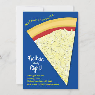 Pizza Party Cheese Pizza Slice Inbjudningar
