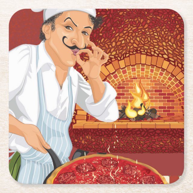 Pizza Party Chef Papper Underlägg - SRF Kvadrat (Framsidan)