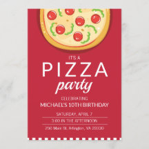 Pizza Party Firande Inbjudan