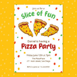 Pizza Party Firande Inbjudningar