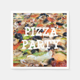 Pizza Party Födelsedagsfest Papper Napkins Pappersservett