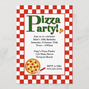 Pizza Party födelsedagsinbjudan Inbjudningar