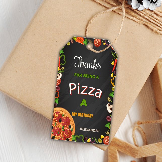 Pizza Party Gift Märkres Presentetikett (Pizza Gift Tags)
