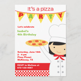 Pizza Party Girl-inbjudan Inbjudningar