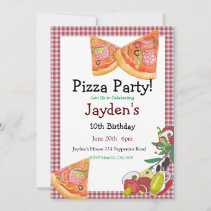 Pizza Party-inbjudan, Editable Pizza Inbjudan, 5x7 Inbjudningar