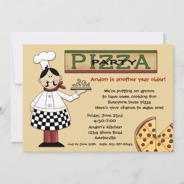 Pizza Party-inbjudan Inbjudningar (Framsida)