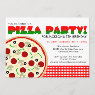 Pizza Party-inbjudan Inbjudningar