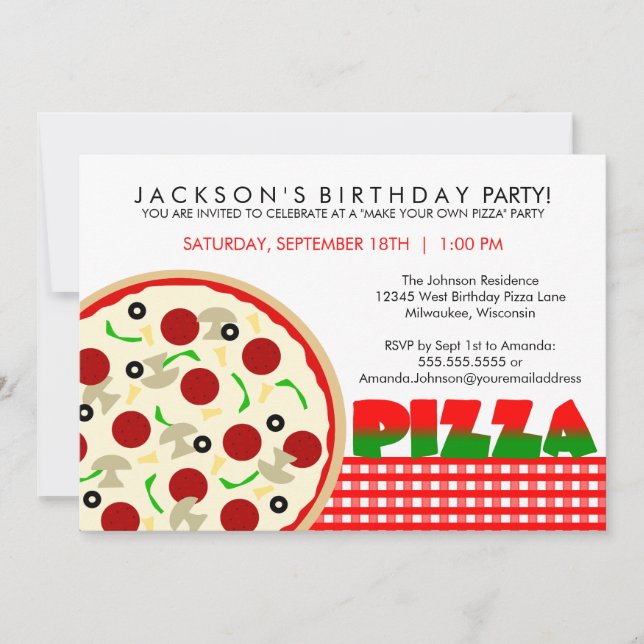 Pizza Party-inbjudan Inbjudningar (Framsida)