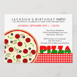 Pizza Party-inbjudan Inbjudningar