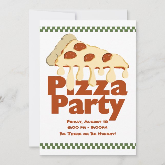 Pizza Party Inbjudningar (Framsida)