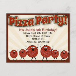 Pizza Party Inbjudningar