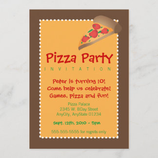 Pizza Party Inbjudningar