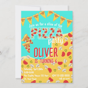 Pizza party inbjudningar