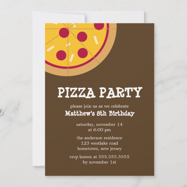 Pizza Party-inbjudningar Inbjudningar (Framsida)