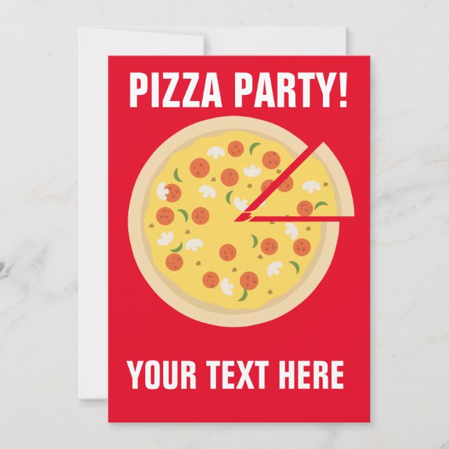 PIZZA PARTY INVITATIONS INBJUDNINGAR (Framsida)