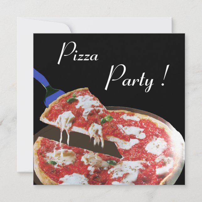 PIZZA PARTY, ITALIAN KITCHEN-middag, brunch Inbjudningar (Framsida)