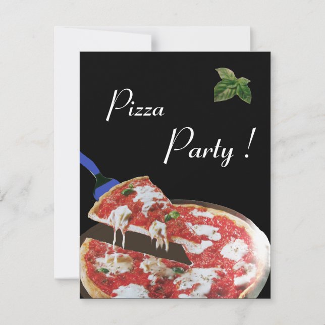 PIZZA PARTY, ITALIAN KITCHEN-middag, brunch Inbjudningar (Framsida)
