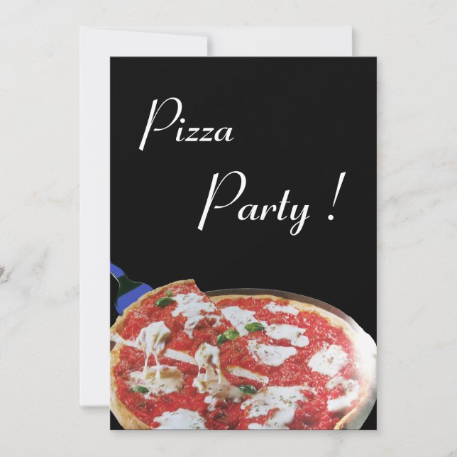 PIZZA PARTY, ITALIAN KITCHEN-middag, brunch Inbjudningar (Framsida)