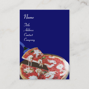 PIZZA PARTY ITALIAN KITCHEN, RESTAURANT,blue red Visitkort