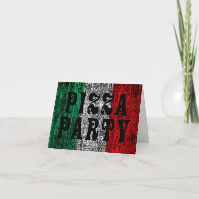 pizza party (italiensk flagga) inbjudan (Framsida)