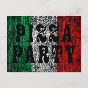 pizza party (italiensk flagga) inbjudan vykort