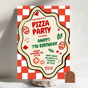Pizza Party Italienska Barns födelsedag Inbjudningar