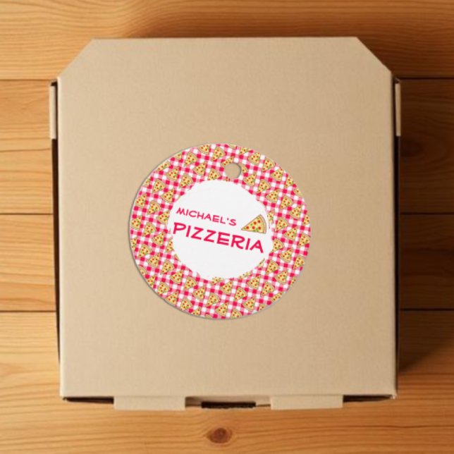 Pizza Party Kids Birthday Gåvor Etiketter (Skapare uppladdad)