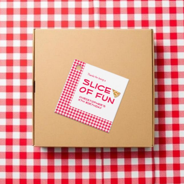 Pizza Party Kids Birthday Gåvor Etiketter (Skapare uppladdad)