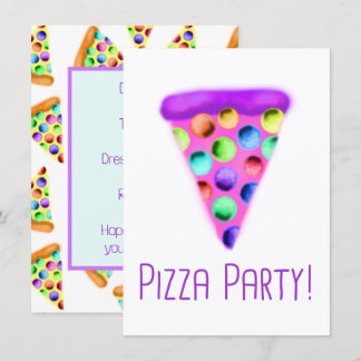 Pizza Party (Lila) Inbjudningar