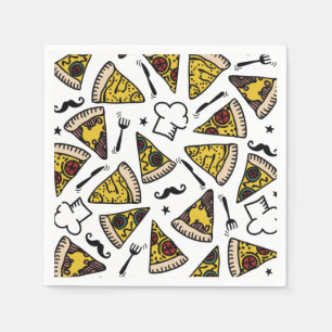 Pizza Party Mönster Plate Pappersservett