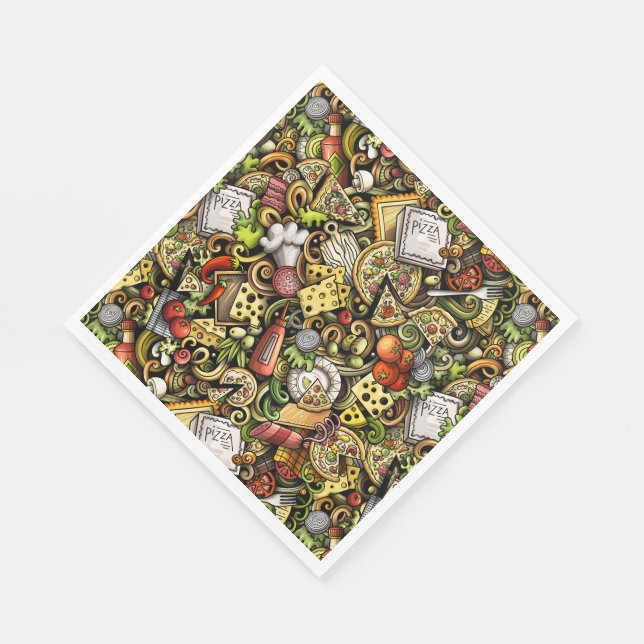 Pizza Party Napkins Pappersservett (Hörn)