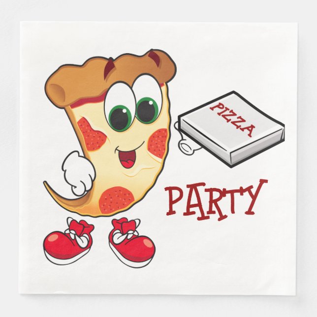 Pizza Party Napkins Pappersservett (Framsida)