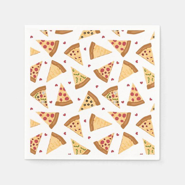 Pizza Party Napkins Pappersservett (Framsidan)