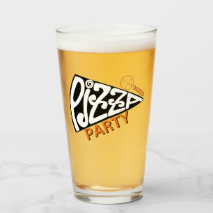 pizza party ölglas glaskopp