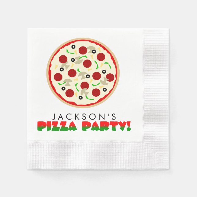 Pizza Party Papper Napkins Pappersservett (Framsidan)