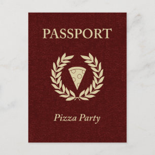 pizza party pass inbjudan vykort