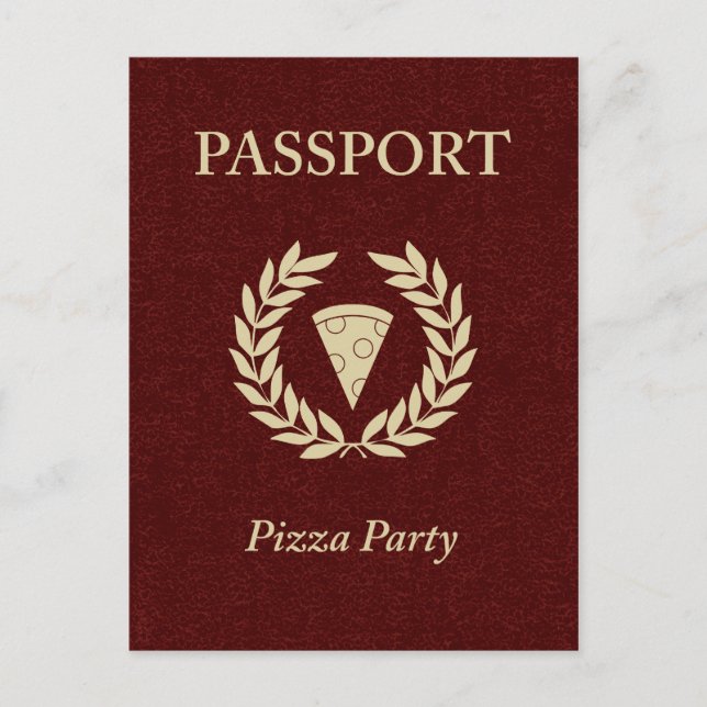 pizza party pass inbjudan vykort (Framsida)