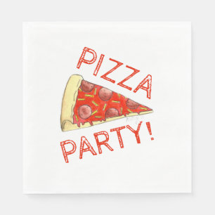 PIZZA PARTY! Pepperoni Cheese Paj Slice Pizzeria Pappersservett