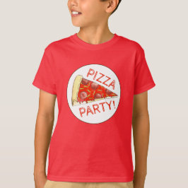 PIZZA PARTY! Pepperoni Cheese Paj Slice Pizzeria T Shirt